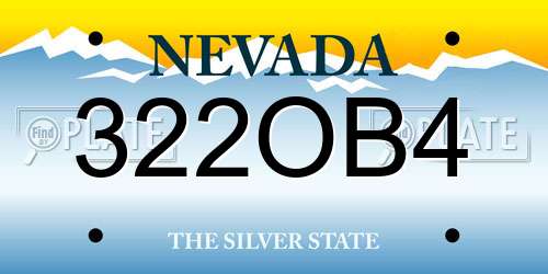 322OB4 Nevada License Plate