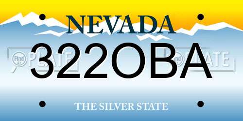 322OBA Nevada License Plate