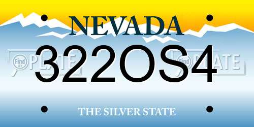 322OS4 Nevada License Plate