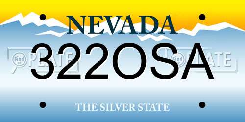 322OSA Nevada License Plate