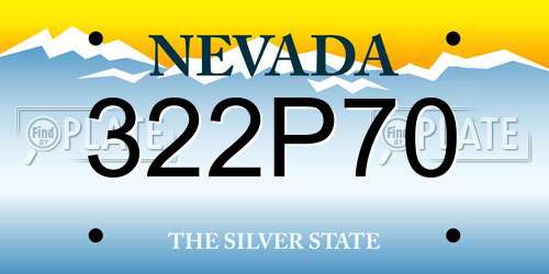 322P70 Nevada License Plate