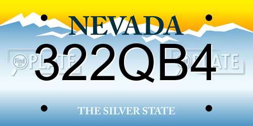 322QB4 Nevada License Plate