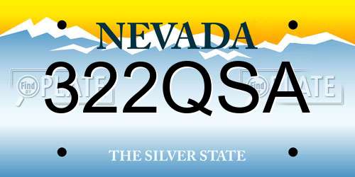 322QSA Nevada License Plate