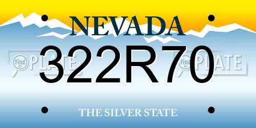 322R70 Nevada License Plate