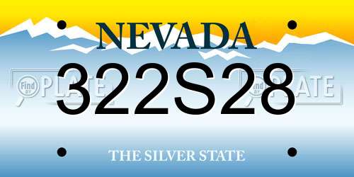 322S28 Nevada License Plate
