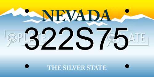 322S75 Nevada License Plate