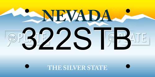 322STB Nevada License Plate