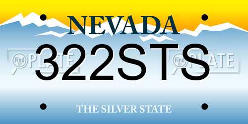 322STS Nevada License Plate