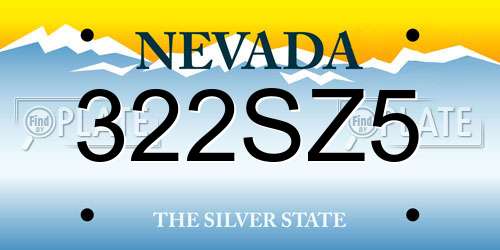 322SZ5 Nevada License Plate