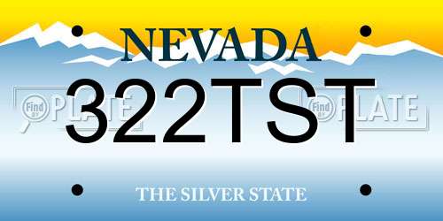 322TST Nevada License Plate