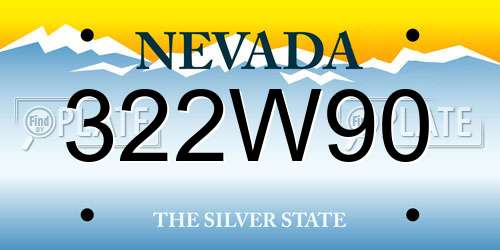 322W90 Nevada License Plate