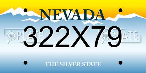 322X79 Nevada License Plate