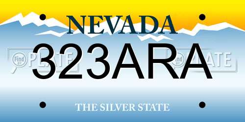 323ARA Nevada License Plate