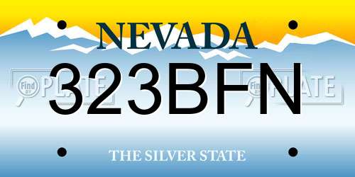 323BFN Nevada License Plate