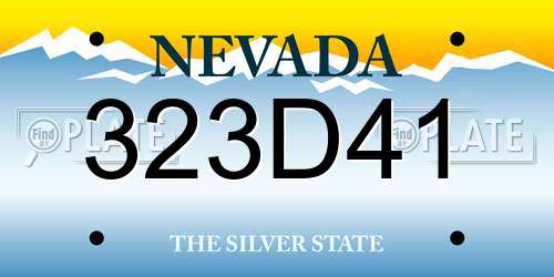 323D41 Nevada License Plate