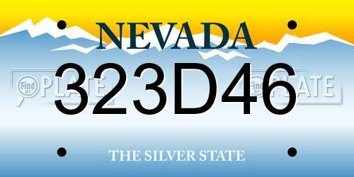 323D46 Nevada License Plate