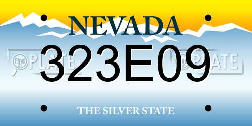 323E09 Nevada License Plate