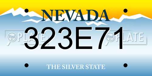 323E71 Nevada License Plate