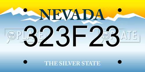 323F23 Nevada License Plate