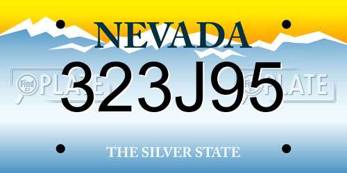 323J95 Nevada License Plate