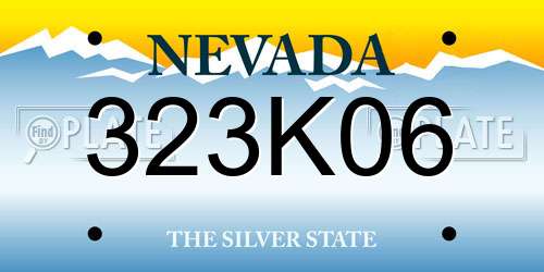 323K06 Nevada License Plate
