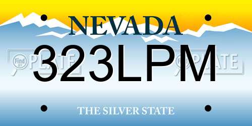 323LPM Nevada License Plate