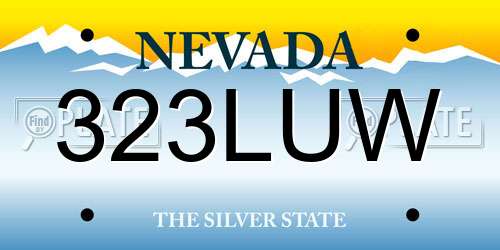323LUW Nevada License Plate