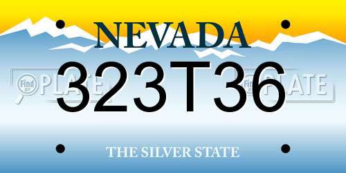 323T36 Nevada License Plate