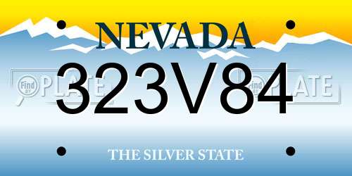 323V84 Nevada License Plate