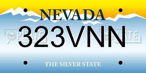 323VNN Nevada License Plate