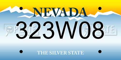 323W08 Nevada License Plate
