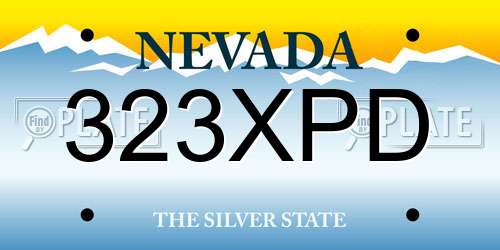 323XPD Nevada License Plate