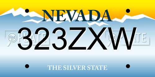 323ZXW Nevada License Plate