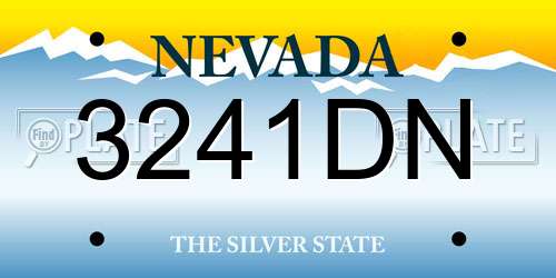 3241DN Nevada License Plate