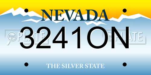3241ON Nevada License Plate