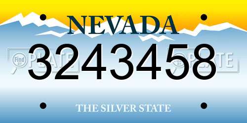 3243458 Nevada License Plate