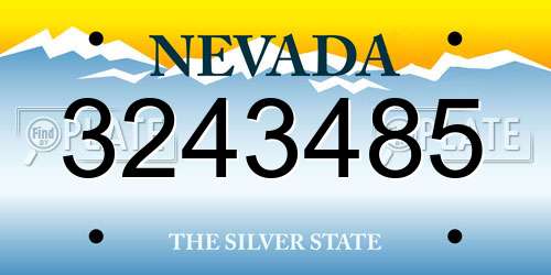 3243485 Nevada License Plate