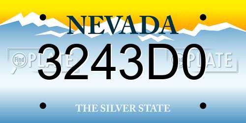 3243D0 Nevada License Plate