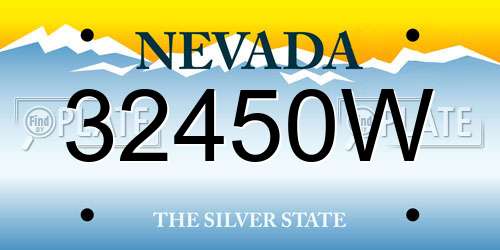 32450W Nevada License Plate