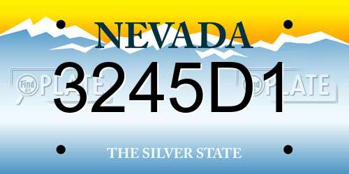3245D1 Nevada License Plate