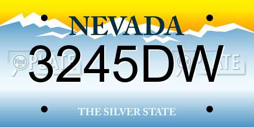 3245DW Nevada License Plate