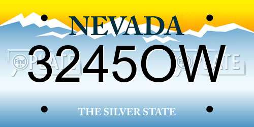 3245OW Nevada License Plate