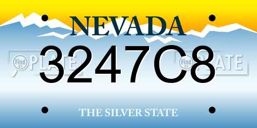 3247C8 Nevada License Plate