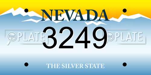 3249 Nevada License Plate