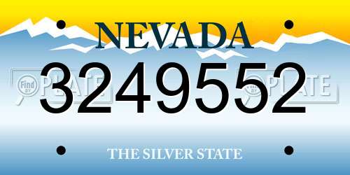3249552 Nevada License Plate