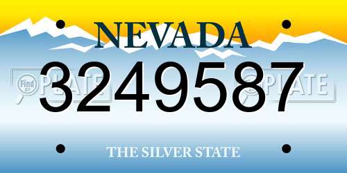 3249587 Nevada License Plate