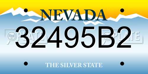 32495B2 Nevada License Plate