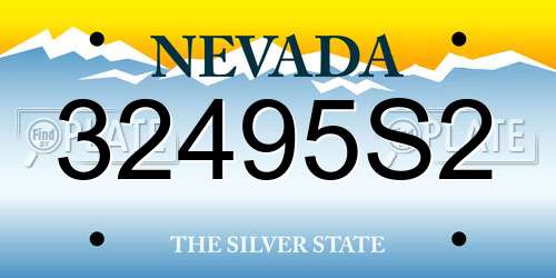 32495S2 Nevada License Plate