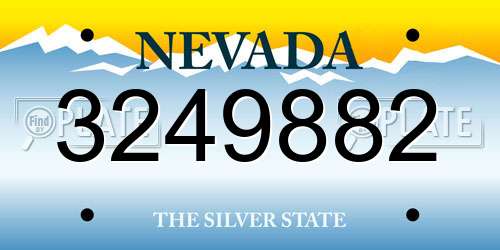 3249882 Nevada License Plate
