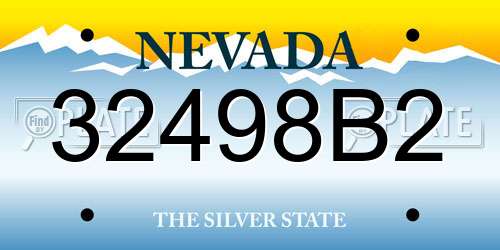 32498B2 Nevada License Plate